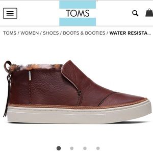 Toms leather slip on worn once